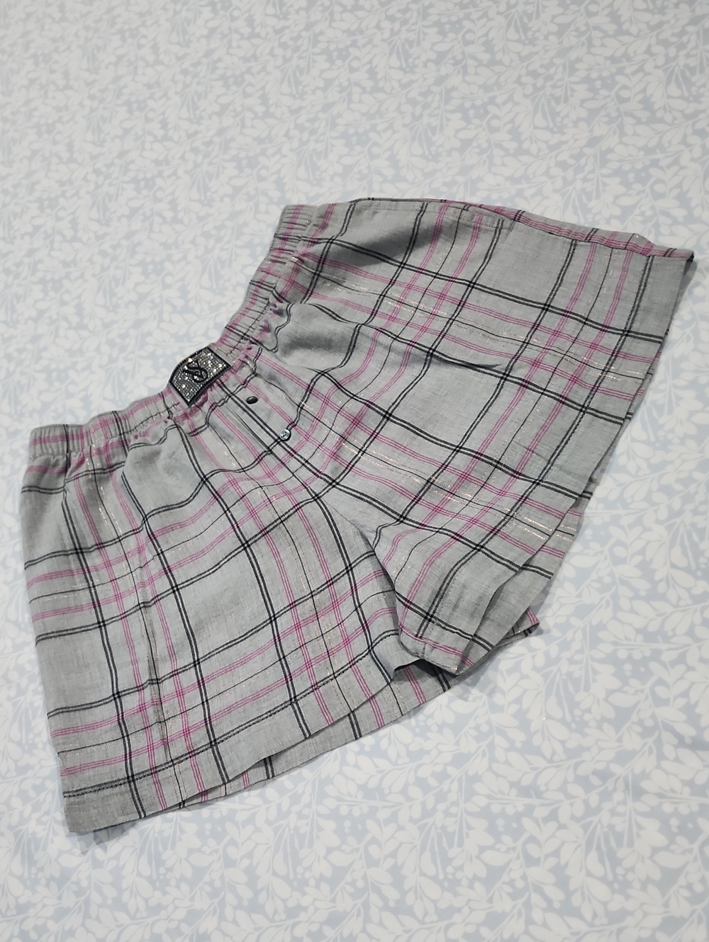 Victoria's Secret Gray and Pink Plaid Short